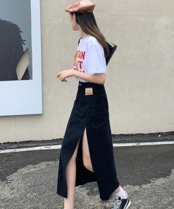 ロングスカート | デニムスカート スリット ハイウエスト