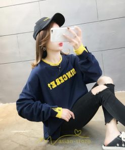 パーカー | トレーナー Tシャツ レディース 長袖 切り替え スウェット ゆったり 韓国風 トップス カジュアル 体型カバー 可愛い お出かけ 楽チン 通勤 通学