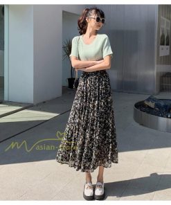 スカート | ロング 秋 花柄 柔らか ボトムス レディース ロングマキシ丈 シンプル 無地 カジュアル 着痩せ コーデ 春 30代 50代 秋20代 シフォン 40代 夏