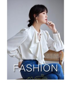 シャツ・ブラウス | ブラウス シャツ レディース 40代 上品 ブラウス きれいめ 通勤 OL ビジネス ゆったり 白 トップス 優雅 フェミニン シフォン 長袖 50代 20代 30代