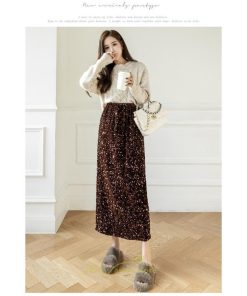 スカート | ロング マキシ フレアAライン ロングキラキラ 個性的 ハイウエスト スリット 着痩せ あったか 2022新作 体型カバー 冬 秋