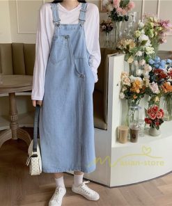 オーバーオール サロペット | レディース レディス ボトムス ジャンバースカート サロペット ロング丈 無地 20代 30代 40代 50代 上品 デニムワンピース オールインワン 体型カバー デニム