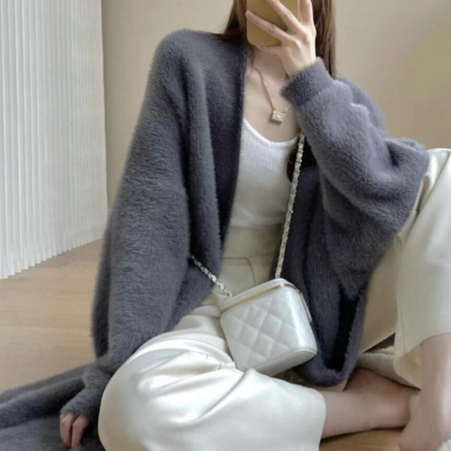 カーディガン | シャギーロングニット韓国風