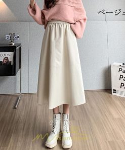 スカート | フレア革レザーボトムス ロングフレアAライン 秋冬 レディース ボトムス 通勤 大人気 キレイめ 着痩せ