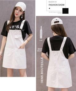 オーバーオール サロペット | ショートスカート オーバーオールスカート オールインワンスカート サロペットスカート デニムスカート ショートデニム 無地 カジュアル ゆったり