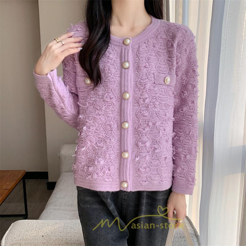 カーディガン | 2022秋冬ニットアウター レディース ニットニット セーター 長袖 羽織り フロントボタン 可愛い トップス 20代40代 通学通勤