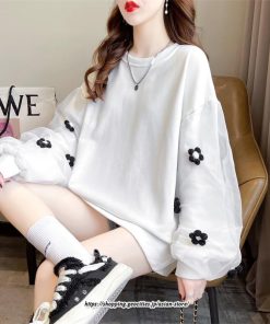 パーカー | スウェット トレーナー レディース トップス プルオーバー 長袖 パフスリーブ クルーネック 丸首 大きいサイズ 無地 秋冬 韓国 送料無料 おしゃれ