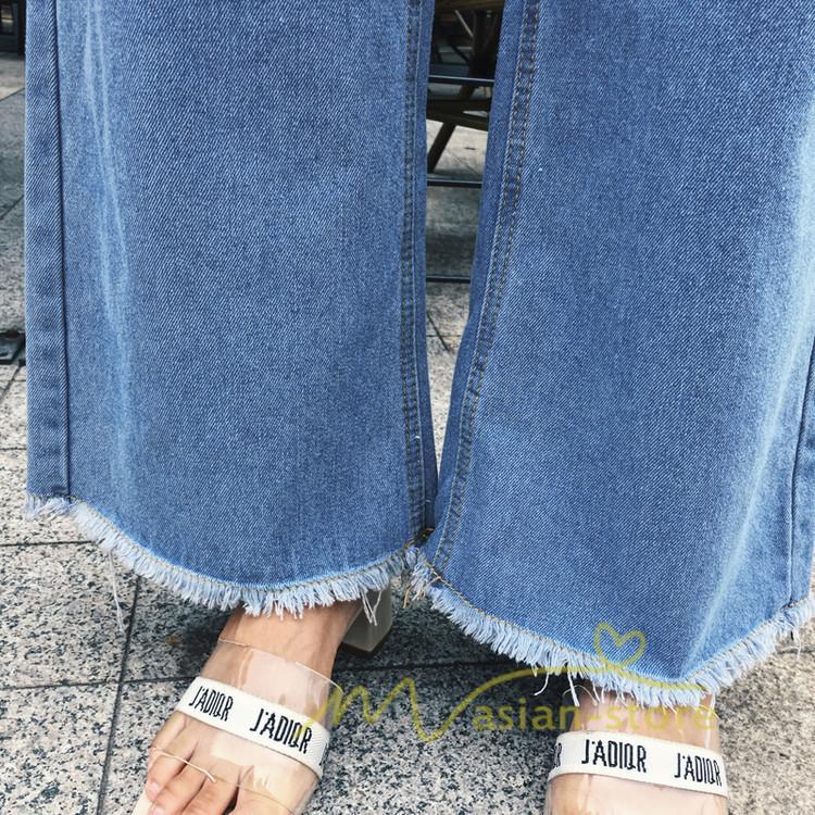 在庫ある | 短納期デニムワイドパンツ レディースボトムスジーンズ 九分丈パンツ デニムボトムス デニムパンツ 春夏秋 薄手 ゆったり 通学通勤 着痩せ ハイウエスト OL 無地