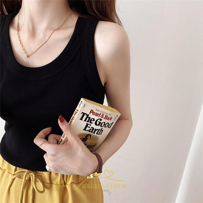 キャミ・タンク | キャミソール レディース トップス ノースリーブ ファッション 韓国風 きれいめ お出かけ ニット 夏 無地 ゆったり ナチュラル デート カジュアル インナー