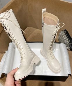 ニーハイブーツ | ロングブーツ レディース レースアップ靴