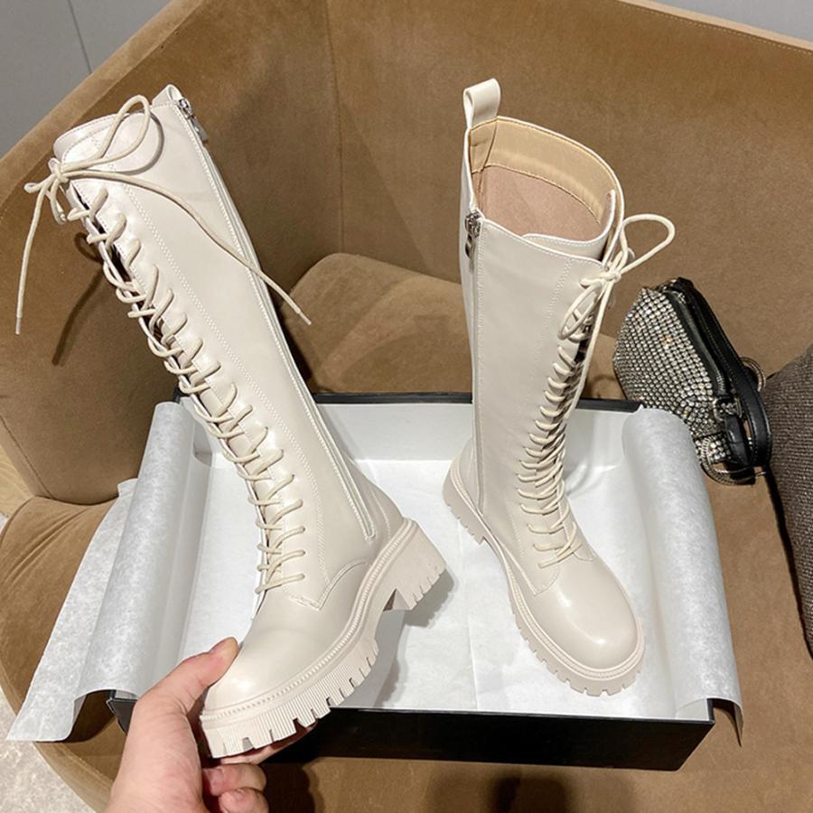 ニーハイブーツ | ロングブーツ レディース レースアップ靴