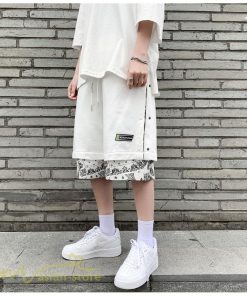 ハーフパンツ ショート | ハーフパンツ メンズ ショート丈 新作 夏コーデ おしゃれ 重ね着 レイヤード風 白 黒 日常感 カジュアル 運動着 ワイドパンツ ゆったり スウェットパンツ 着回し