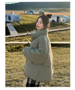 ダウンジャケット コート | ダウンコート 中綿コート レディース 無地 スタンドカラー ショート丈 ダウン コート ダウンジャケット 暖かい 中綿ジャケット カジュアル 秋冬 コーデ 可愛い