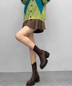 ショートブーツ | Vカット レディース厚底