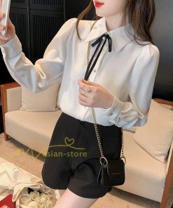 シャツ・ブラウス | ブラウス レディース きれいめ 40代 春夏秋新作 オシャレブラウス リボンネック 長袖トップス 大人 通勤OL 韓国ファッション ゆったり 50代 通学 シャツ30代
