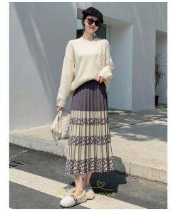 スカート | ロングウエストゴム プリーツ ロング丈 黒 グレー カーキ コーヒー レディース きれいめ 秋カジュアル 冬ニット 秋冬 オフィス