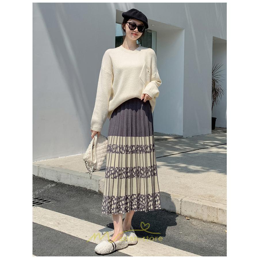 スカート | ロングウエストゴム プリーツ ロング丈 黒 グレー カーキ コーヒー レディース きれいめ 秋カジュアル 冬ニット 秋冬 オフィス