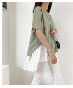 シャツ・ブラウス | トップス ブラウス 裾レイヤード 重ね着 無地 通勤 セレモニー きれいめ レディース 春 ファッション カジュアル 優雅 細身 シフォン エレガント 夏物 重ね着風