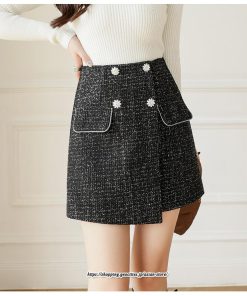 スカート | ミニレディース Aライン タイト ショート丈 キュロットラシャ 暖か カジュアル お出かけ 韓国風 2022秋冬 着回し 通勤 新作
