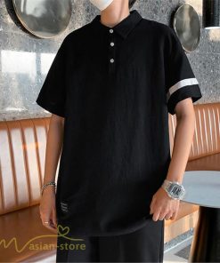 Tシャツ | ポロシャツ シャツ メンズ 薄手 夏新作 カジュアル 無地 トップス サマーシャツ カットソー おしゃれ ゆったり ギフト 大きいサイズ プレゼント 黒 白