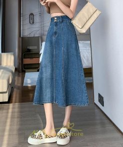 スカート | デニムロングレディース Aライン 無地 ゆったりシルエット デニム ハイウエスト 秋物 オシャレ 秋服 秋冬  キレイめ