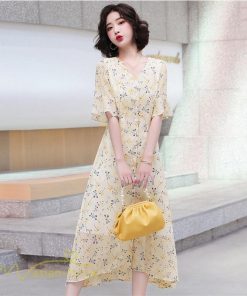 ミディアム | Aラインワンピース レディース ワンピース 着痩せ 上品 ハイウエスト サマーワンピース おしゃれ ゆったり Vネック 20代 30代 通勤 通学 お出かけ 40代 韓国風