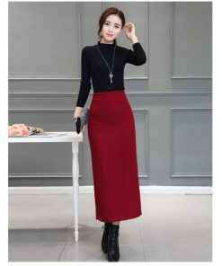 在庫ある | 短納期ロングタイトスカート ハイウエスト ロングスカート ビジネススカート ラシャスカート スリットセクシースカート エレガント フェミニン 後ろファスナー