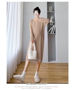 マキシ | ワンピース レディース 秋 ニットワンピース ロングワンピース 2TYPE マタニティ 授乳服 マタニティウェア 授乳 妊娠 シンプル おでかけ おしゃれ 無地