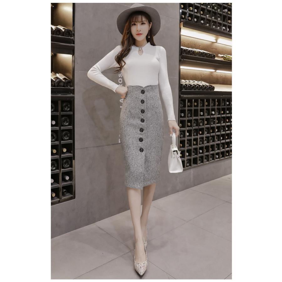 在庫ある | 短納期巻きスカート タイトスカート ハイウエスト 膝下丈スカート ビジネススカート フォーマルオフィス ラシャスカート エレガント OL 通勤 着痩せ フェミニン