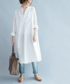 シャツ・ブラウス | ブラウス ロングシャツ レディース シャツワンピース ブラウス トレンド 春夏 大きいサイズ 韓国風 カジュアル 長袖シャツ ロングワンピース ゆったり