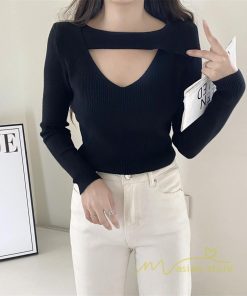 ｔシャツ・カットソー | リブカットソー レディース 秋 秋服 トップス 長袖 ロングスリーブ リブ カットソー 綿混 秋コーデ インナー タイト 伸縮性 ニットソー ショート丈 スリム