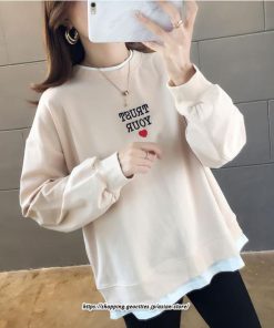 パーカー | 送料無料 重ね着 トレーナー レディース レイヤード フェイクレイヤード カットソー スウェット アルファベット刺繍 体型カバー トップス 長袖