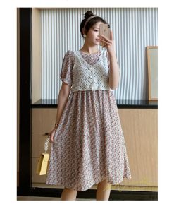 ワンピース | マタニティ 2点セット シフォン レディース マタニティウェア ママ服 妊婦服 産前 薄手 カジュアル 膝丈 産後 かわいい
