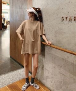 ｔシャツ・カットソー | ロングTシャツ 大きいサイズTシャツ ビッグTシャツ レディーストップス ゆったりTシャツ 可愛い コットン上着 2020春夏 黒 3色 カジュアル おしゃれ