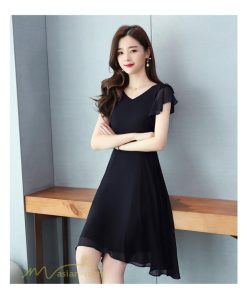 ミディアム | ミディアムワンピース レディース 着痩せ 半袖 大きいサイズ ワンピース Vネック 無地 エレガント 二次会 お呼ばれ きれいめ 40代 新作 20代 夏 膝丈 30代