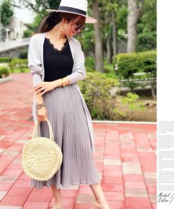 クロップドパンツ | エアリーシフォンガウチョパンツ フリル ミモレ丈 ワイドパンツ プリーツ パンツ