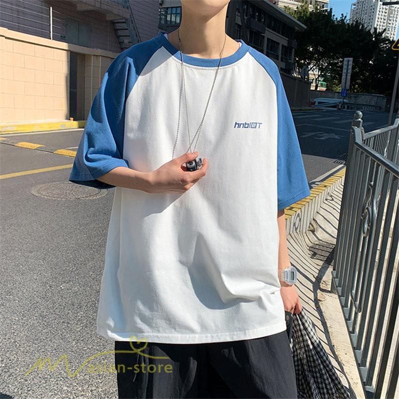 Tシャツ | 夏新作 メンズ Tシャツ 半袖 切り替え カジュアル シンプル カットソー 半袖トップス お出かけ クルーネック 日常感 メンズゆったり