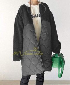 ダウンジャケット コート | キルティングコート 中綿 レディース コート 中綿コート 冬 キルティング 無地 ジャケット 防寒コート カーディガン ドッキング 秋 アウター ブラック トレンド