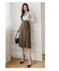 スカート | ボトムス レディース きれいめ 春夏 タイト秋服 2021 おしゃれ 膝丈 ハイウエスト 体型カバー お洒落 上品 通勤 OL カジュアル 20代30代40代