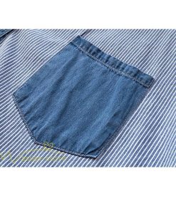 シャツ・ブラウス | シャツ レディース デニムシャツ シャツブラウス 秋コーデ 長袖 デニム 切り替え きれいめ ストライプ カジュアル 上品 2XL 秋 大きいサイズ 春 ライトアウター