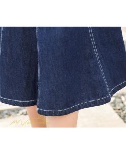 デニムワンピース | レディース デニム ワンピース マーメイド 長袖 秋 5分袖 カジュアル シャツワンピース カジュアル ロング丈 レトロ風 ポケット 着痩せ