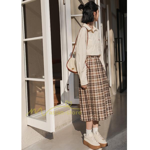 スカート | レディース プリーツマキシロング丈 ロングウエストゴム 大人 20代 30代 40代 OL カジュアル チェック柄 ママ 通勤通学 母