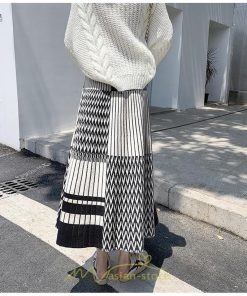 スカート | ロング 秋冬 黒 グレー カーキ プリーツレディース Aライン ニット ウエストゴム あったか おしゃれ 着痩せ 人気 小柄 新着 高見え