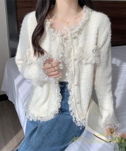 カーディガン | 2022秋冬ニットショート丈 アウター レディース ニットニット セーター 長袖 羽織り フロントボタン トップス 通学通勤 20代40代