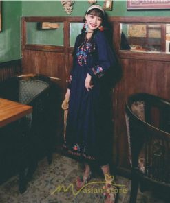 マキシ | ワンピース ロングワンピース エスニックワンピース コットン 花柄 刺繍 リゾートワンピース ワンピ 長袖 大人 夏 きれいめ フェミニン 秋 おしゃれ ゆったり