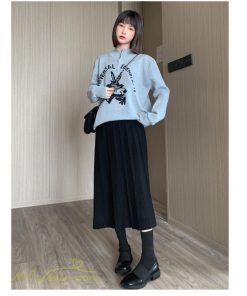 スカート | マタニティレディース ニット 秋冬 2022新作 産前産後 きれいめ 無地 ゆったり 妊婦服 マタニティウェア ハイウエスト ウエスト調整 Aライン