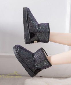 ショートブーツ | ムートンブーツ レディース ムートン 靴 秋冬 裏起毛 ボア ファー 暖かい 内ボア スノーブーツ カジュアル 防寒 雪靴 シューズ スノーシューズ