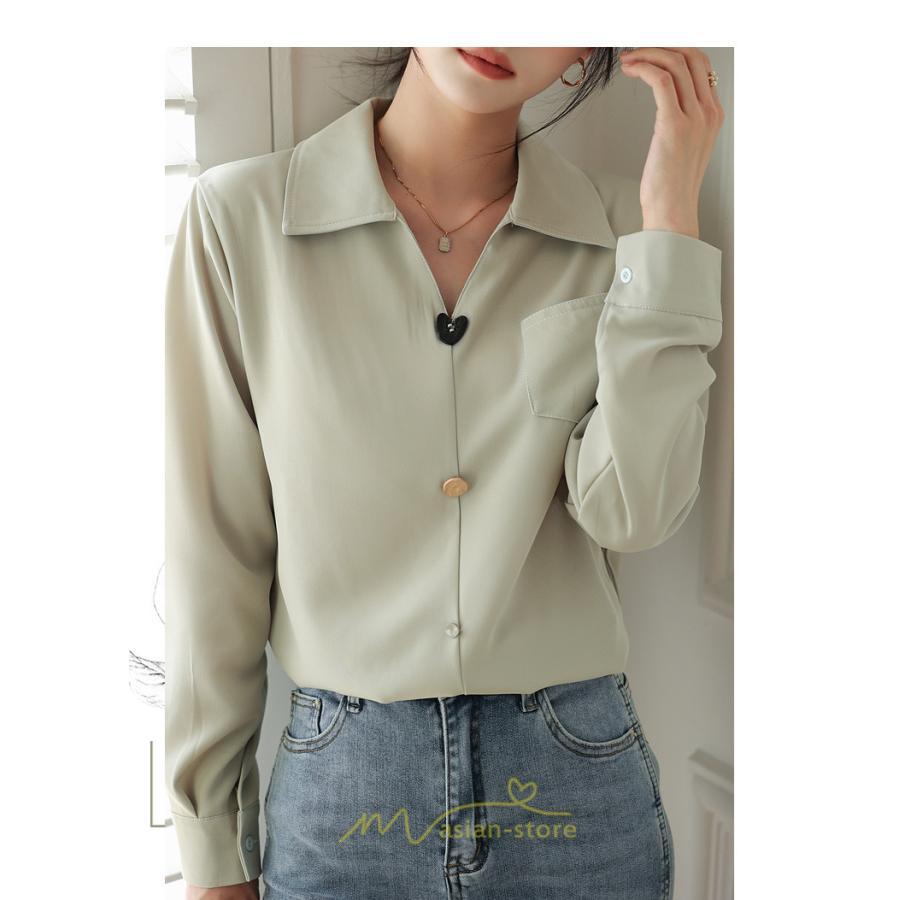 シャツ・ブラウス | ブラウス トップス レディース Vネック秋 シンプル 着回し カジュアル 通勤 オフィス お出かけ 上品 フェミニン 女子会 就活 デート お仕事 エレガント 二次会