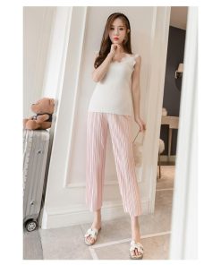 パンツ レギンス | マタニティワイドパンツ マタニティ服 プリーツパンツ ゆったり薄手 ボトムス 八分丈ズボン マタニティウェア 涼しい M L 柔らか アジャスター 3色 XXL XL