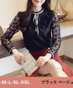 在庫ある | 短納期ブラウスレディースシャツ レースブラウス ビジネスカジュアルシャツトップス オフィスブラウス フォーマルシャツ 薄手 春夏衣装 通学通勤 リボン付き